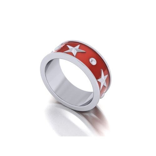 red ring star custom patriotic jewelry -leslie herbert jewelry-custom made jewelry